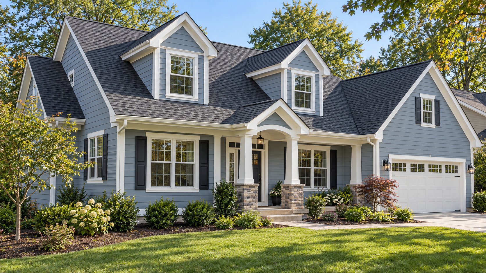 Blue-Gray Cape Cod Home with Porch-2